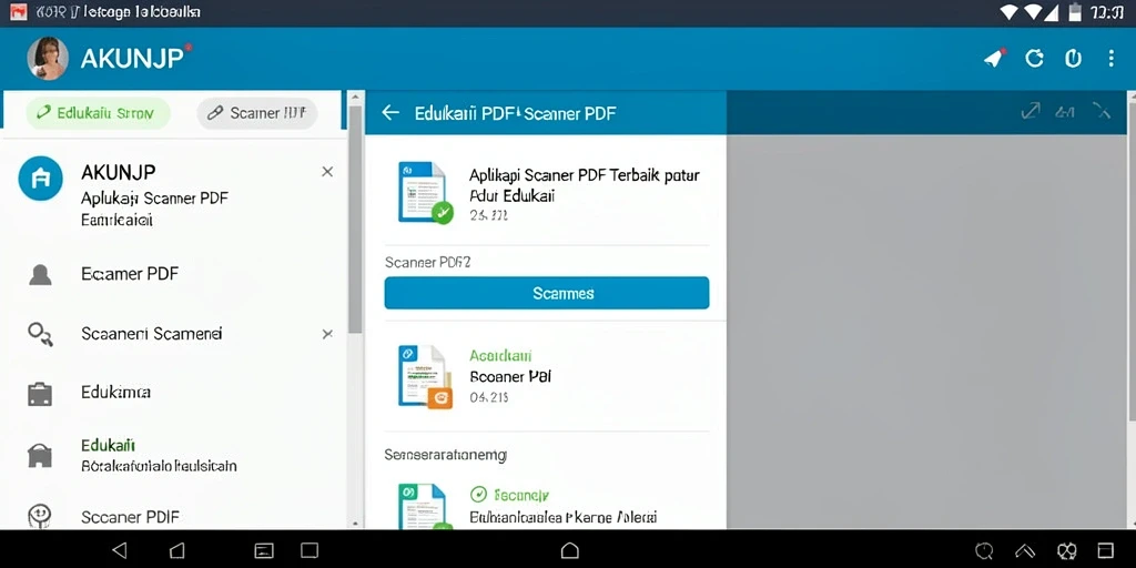 Screenshot utama AKUNJP menampilkan antarmuka pemindaian dokumen yang mudah digunakan.