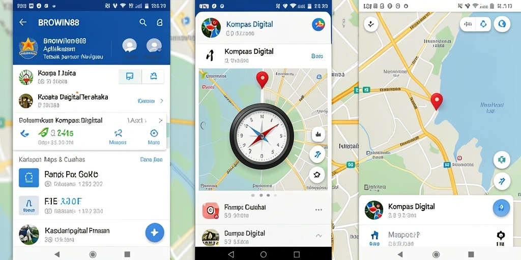 Antarmuka pengguna aplikasi Kompas Digital BROWIN88 yang intuitif dan efisien.