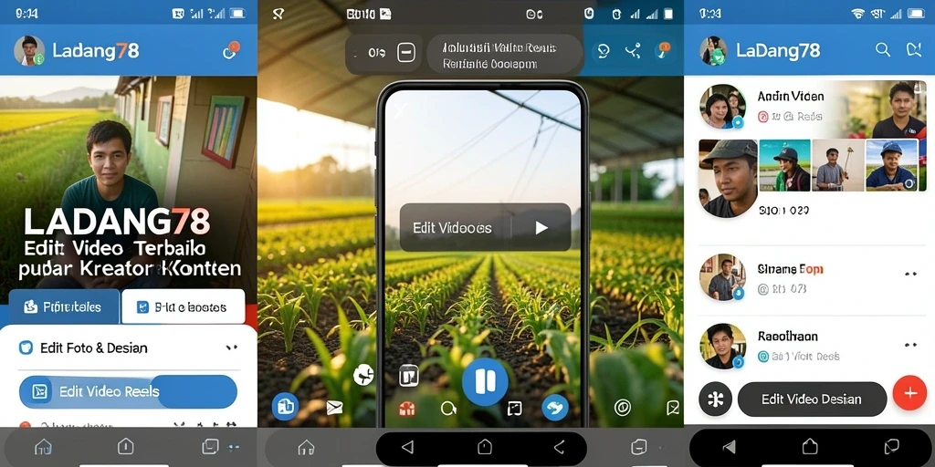 Antarmuka pengguna <strong>LADANG78</strong> yang intuitif untuk Edit Video Reels.