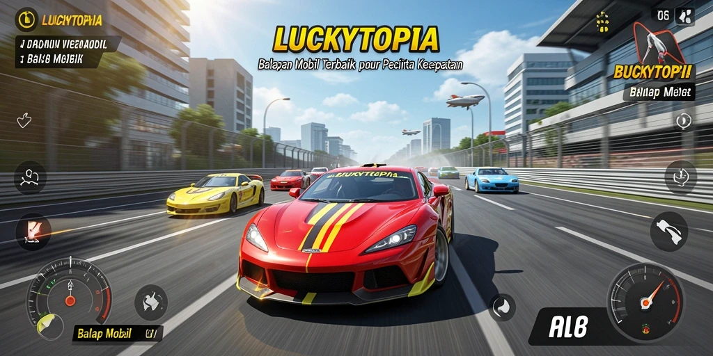 Antarmuka game Balap Mobil yang menarik dan penuh warna.