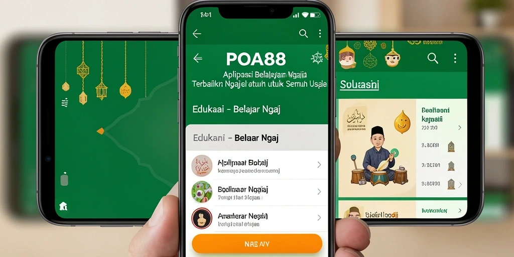 Antarmuka pengguna POA88 yang intuitif dan menarik untuk belajar ngaji.