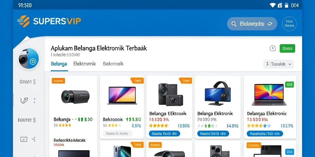 Antarmuka aplikasi SUPERSVIP yang menarik dan mudah digunakan.